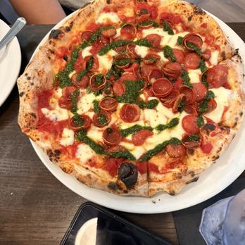 Cane Rosso - Pepperoni with pesto sauce - Pizza Near Me - Sachse, Texas