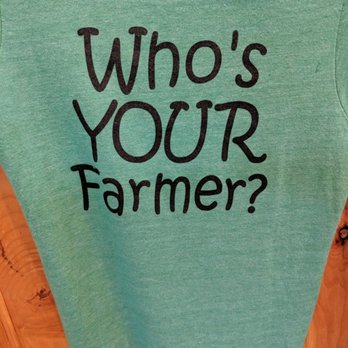 Picnic Rock Farms - a t - shirt that says who's your farmer? - Fruits & Veggies Near Me - Meredith, New Hampshire
