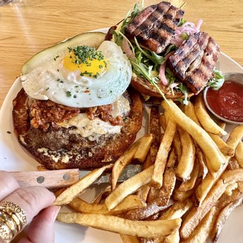 Trust - my Favorite place now to get my Burger , this Wood Grilled Burger is so yummy ! - New American Near Me - San Diego, California