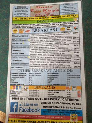 Menu photo 1 Susie Kay's Cafe Manitowoc, WI