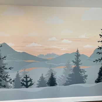 Dots of Arts - Mountain scape, clouds, sky, pine trees - Art Classes Near Me Dots of Arts - Mountain scape, clouds, sky, pine trees - Art Classes Near Me