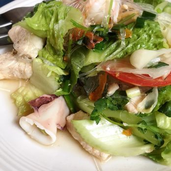 Bangkok Villa Hilo - Glass noodle salad (seafood: shrimp, squid, fish, and mussels) - Thai Near Me - Hilo, Hawaii Bangkok Villa Hilo - Glass noodle salad (seafood: shrimp, squid, fish, and mussels) - Thai Near Me - Hilo, Hawaii