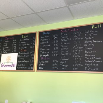 Bento-ya Goemon - Menu board - Sushi Bars Near Me - Issaquah, Washington Bento-ya Goemon - Menu board - Sushi Bars Near Me - Issaquah, Washington