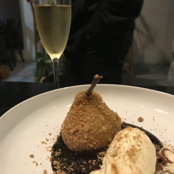 Small French Bar - Poached pear desert. - Wine Bars Near Me - Footscray, VIC