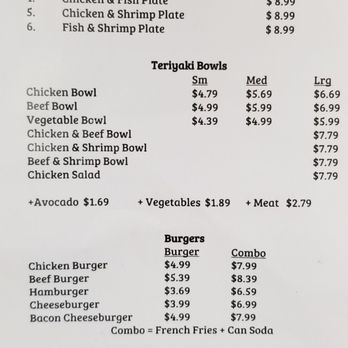 Teriyaki Table - San Pedro - Menu. - Japanese Near Me - Los Angeles, California