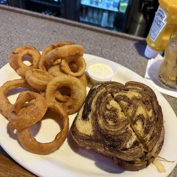 Waddells Longhorn Corral - Patty Melt Burger with onion rings - Bars Near Me - Buckeye, Arizona Waddells Longhorn Corral - Patty Melt Burger with onion rings - Bars Near Me - Buckeye, Arizona
