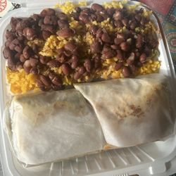 Judy's Kitchen - Chicken Chipotle Wrap, Rice and beans