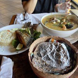 Mexico Lindo - Seafood soup (come with fried fish). The best seafood soup on the east of Mississippi River