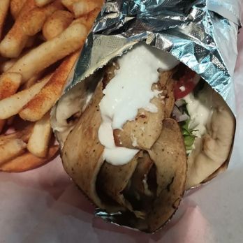 Mediterranean Breeze Bar & Grill - Chicken gyro has a creamy tzatziki sauce. Sooo good. - Bars Near Me - Gainesville, Georgia