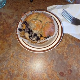 Fresh, Warm and yummy blueberry muffin  Just needed a cup of coffee, but we were done
