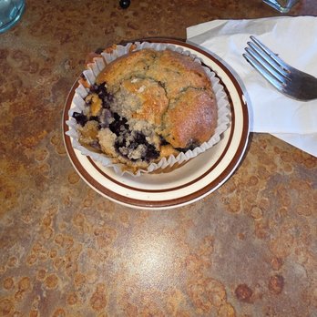 CJ's Cafe - Fresh, Warm and yummy blueberry muffin  Just needed a cup of coffee, but we were done - American Near Me - Arroyo Grande, California