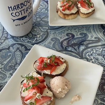 Harbour Cottage Inn - Strawberry bruschetta and ice cream for breakfast (well, just the first course lol) - Bed & Breakfast Near Me - Southwest Harbor, Maine Harbour Cottage Inn - Strawberry bruschetta and ice cream for breakfast (well, just the first course lol) - Bed & Breakfast Near Me - Southwest Harbor, Maine