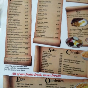 Astronomical Pancake House - Breakfast menu with lots of pancake options.  Orange juice is awful. - Breakfast & Brunch Near Me - Williamsburg, Virginia