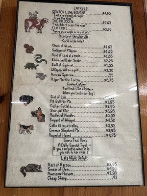Menu photo 1 Road Kill Cafe Artemas, PA
