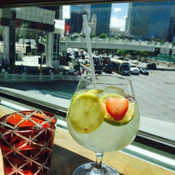 GIADA - White Sangria and strip view - Italian Near Me - Las Vegas, Nevada