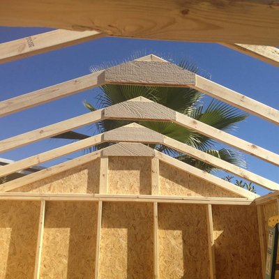 Shed Build - This client wanted a shed built for their backyard. We constructed the shed from the ground up. For all of your handyman and construction needs, call us today.