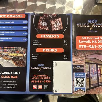 WCP Slice House - Back of menu - Pizza Near Me - Lowell, Massachusetts WCP Slice House - Back of menu - Pizza Near Me - Lowell, Massachusetts