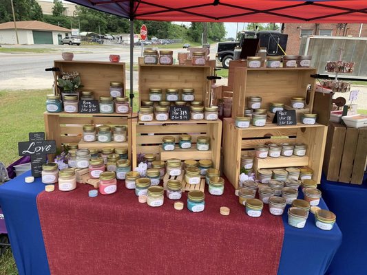 Soy Candles - When you visit the site you will see a variety of soy candles that we make/sell . Of the many scents to choose from, if you don't see anything that you like, feel free to contact us and we can make custom scented candle or wax melt orders for you.