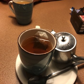 Old Town Waffles - Hot tea and my mothers coffee - New American Near Me - Clovis, California