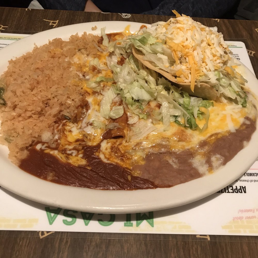 Mi Casa - Chicken Taco & Cheese Enchilada Combo - Mexican Near Me - Costa Mesa, California Mi Casa - Chicken Taco & Cheese Enchilada Combo - Mexican Near Me - Costa Mesa, California