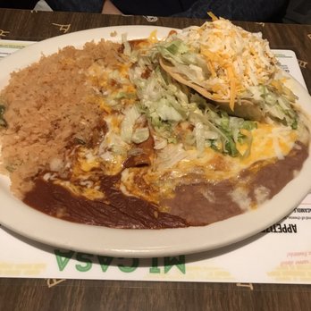 Mi Casa - Chicken Taco & Cheese Enchilada Combo - Mexican Near Me - Costa Mesa, California Mi Casa - Chicken Taco & Cheese Enchilada Combo - Mexican Near Me - Costa Mesa, California