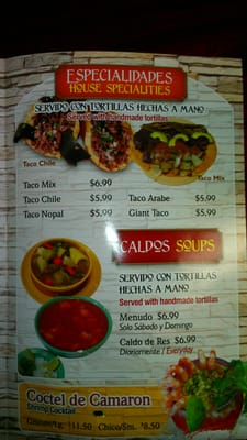 Menu photo 2 The Tacos Taqueria Mecca, CA Menu photo 2 The Tacos Taqueria Mecca, CA