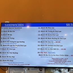 Menu - sandwiches Menu - sandwiches