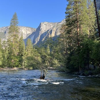 North Pines Campground - View of Yosemite Falls from the campsite - Campgrounds Near Me - Yosemite Valley, California North Pines Campground - View of Yosemite Falls from the campsite - Campgrounds Near Me - Yosemite Valley, California