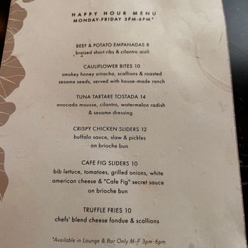 Café Fig - Happy Hour Menu Eats - Cafes Near Me - Los Angeles, California