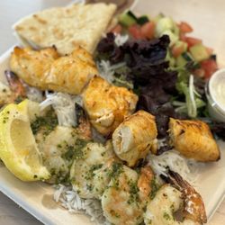 Luna Grill Millenia - Chicken kabob plate with shrimp added
