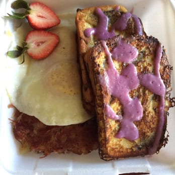 Joe's Grill Express - Ube French Toast with homemade corned-beef hash and 2 eggs. $7.50. - American Near Me - Honolulu, Hawaii Joe's Grill Express - Ube French Toast with homemade corned-beef hash and 2 eggs. $7.50. - American Near Me - Honolulu, Hawaii
