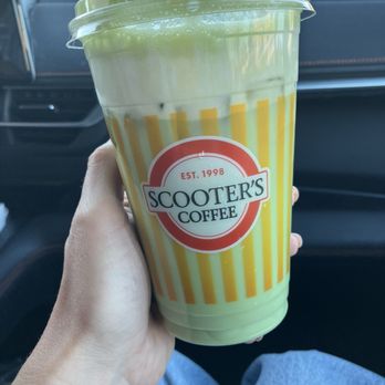 Scooter's Coffee - Matcha iced with protein cold foam - Coffee & Tea Near Me - Fort Morgan, Colorado Scooter's Coffee - Matcha iced with protein cold foam - Coffee & Tea Near Me - Fort Morgan, Colorado