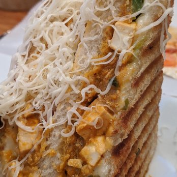 Bollywood Grill 2 - Paneer sandwich. Seasoned paneer in a layered club sandwich with cheese on top! Divine. - Indian Near Me - Morris Plains, New Jersey
