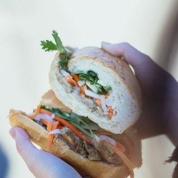 Bonjour Banh Mi - Lemongrass Chicken (bottom) & Signature (top) - Vietnamese Near Me - Vancouver, British Columbia