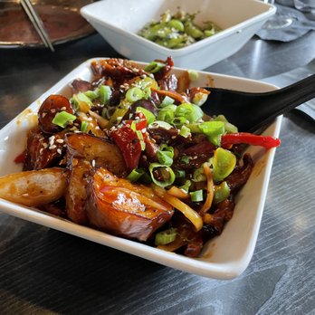 Starfish - Japanese eggplant with beef. - Asian Fusion Near Me - Laguna Beach, California Starfish - Japanese eggplant with beef. - Asian Fusion Near Me - Laguna Beach, California