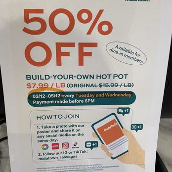 Mala Town - Current promo! Follow and be in the know for deals. - Hot Pot Near Me - Las Vegas, Nevada