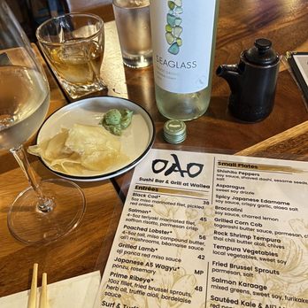 Oao - Sushi Bar & Grill at Wailea - Menu & table set up! - Sushi Bars Near Me - Kihei, Hawaii
