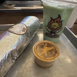 VEGANO Señor Sisig Burrito & Pandan ice tea VEGANO Señor Sisig Burrito & Pandan ice tea