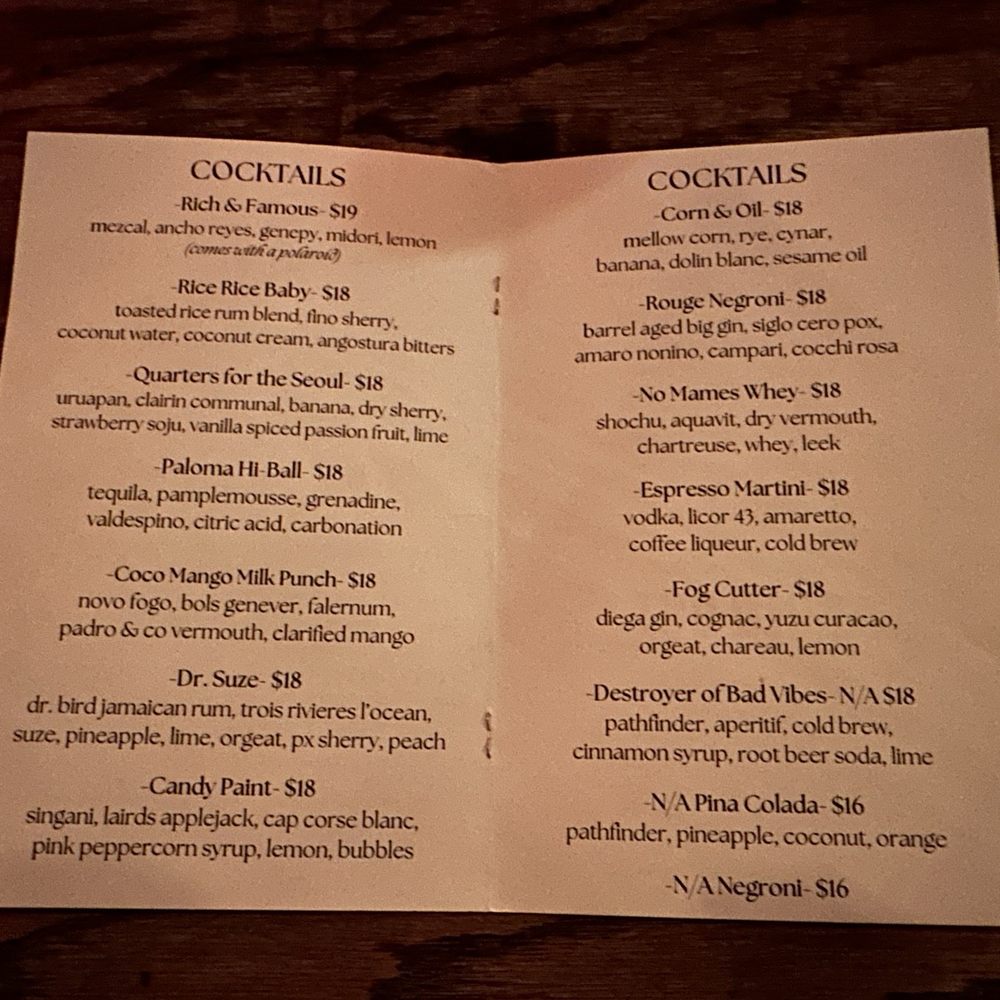 Dark Room - Menu - IG @bougiefoodieboi - Cocktail Bars Near Me - Seattle, Washington Dark Room - Menu - IG @bougiefoodieboi - Cocktail Bars Near Me - Seattle, Washington