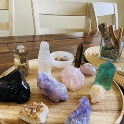 Garden of Enchantment - I purchased the obsidian, rose quartz, and citrine crystals, and amethyst crystals from my recent visit.