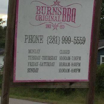 Burns Original BBQ - Old Signage - Barbeque Near Me - Houston, Texas Burns Original BBQ - Old Signage - Barbeque Near Me - Houston, Texas