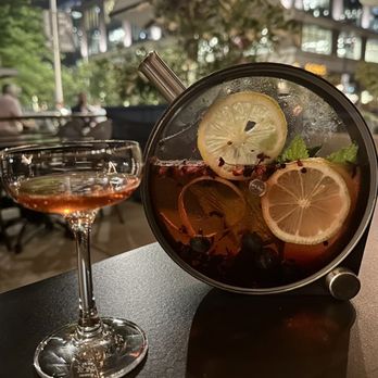 The Aviary - Blueberry Porthole  (Gin, verjus blanc, blueberry, grapefruit bitters, lemon, mint) - Cocktail Bars Near Me - Chicago, Illinois