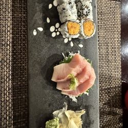 Koto Sushi - 6. Spicy Salmon Roll Hamachi sashimi