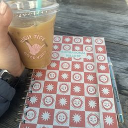 Small honey lavender latte and journal