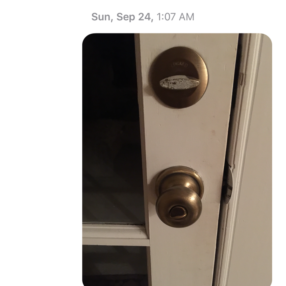Ocean to River Properties - My text to Mercedes showing the back door left unlocked after an open house (I came home at 1 AM to this). - Real Estate Services Near Me - Cocoa Beach, Florida Ocean to River Properties - My text to Mercedes showing the back door left unlocked after an open house (I came home at 1 AM to this). - Real Estate Services Near Me - Cocoa Beach, Florida