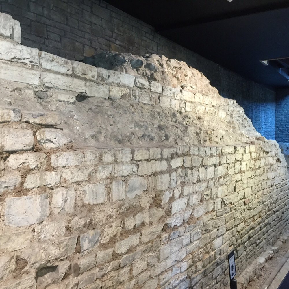 Cardiff Castle - Preserved Roman walls within the visitor center. - Castles Near Me - Cardiff, CRF