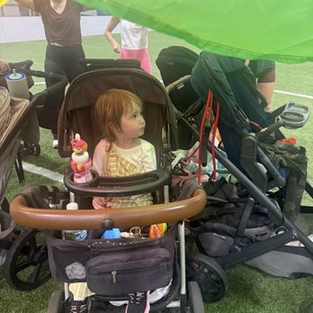 Fit4mom - Parachute fun durning the workout - Trainers Near Me - Carmel, Indiana