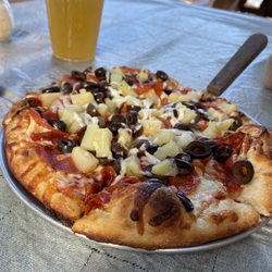 Pine Mountain Pizza Company - Pepperoni, pineapple, and olives.