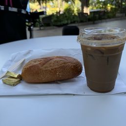 French Cold brew and toasted baguettes. Perfect snack and a break from the overly sweetened offe