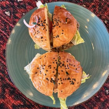 Desi Dhaba & Butchery - Desi Burger on a Brioche Bun - Butcher Near Me - Corona, California Desi Dhaba & Butchery - Desi Burger on a Brioche Bun - Butcher Near Me - Corona, California